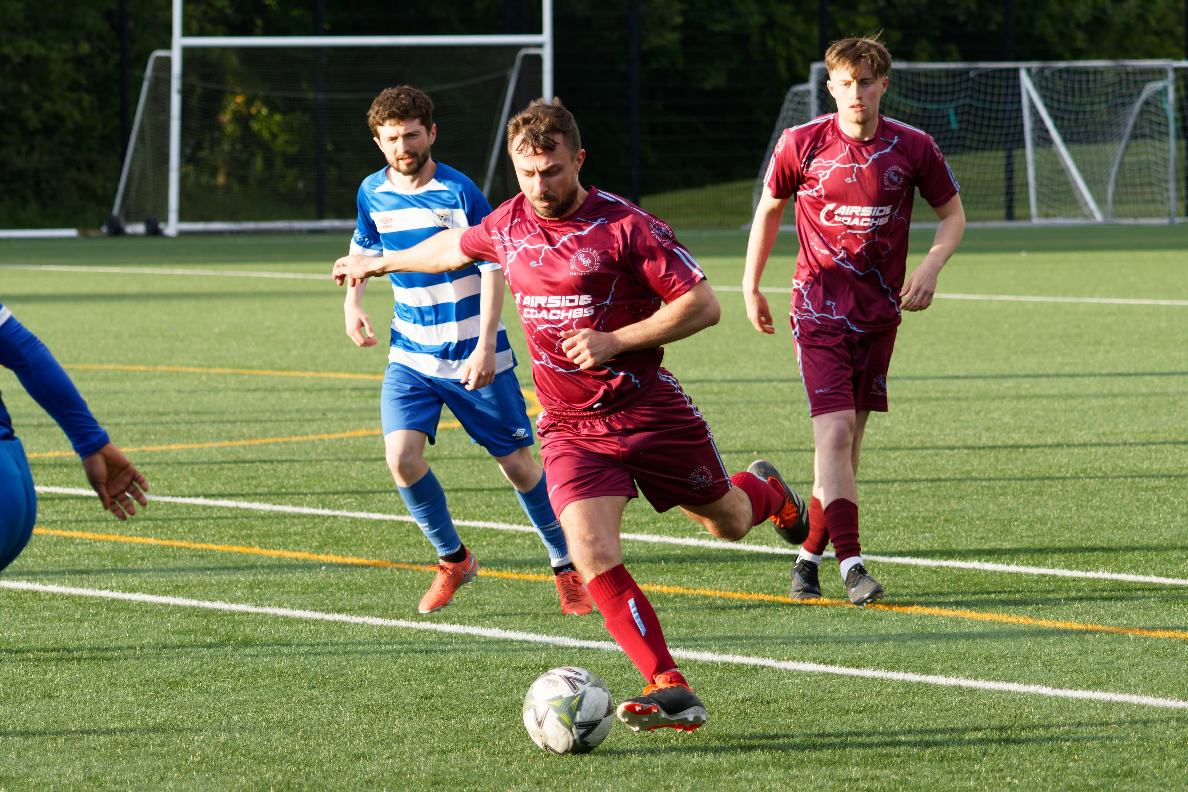 Rivervalley Rangers senior player driving forward with the ball